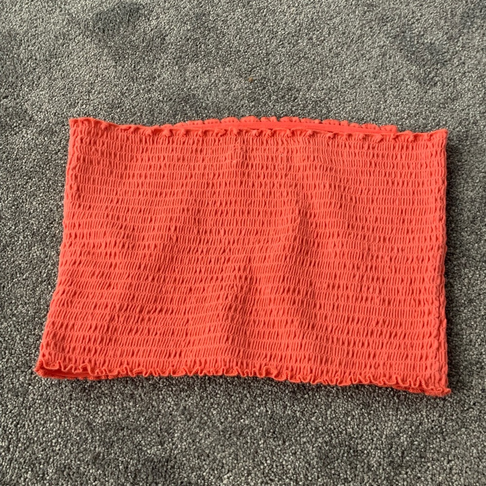 hollister salmon pink tube top